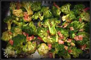 broccoli on a sheet pan ready to bake